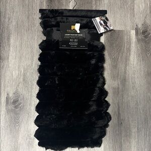 Luxury Black Faux Fur Throw Blanket